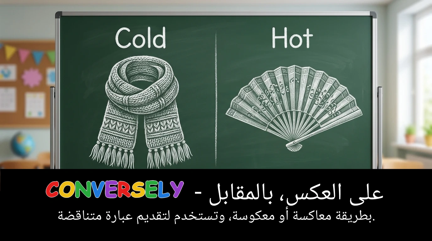 Arabic Illustration for conversely